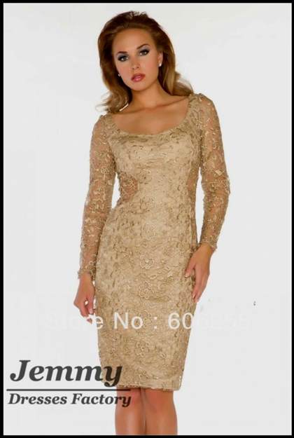 gold lace dress with sleeves 2018-2019
