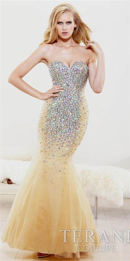 gold sequin mermaid prom dress 2018-2019