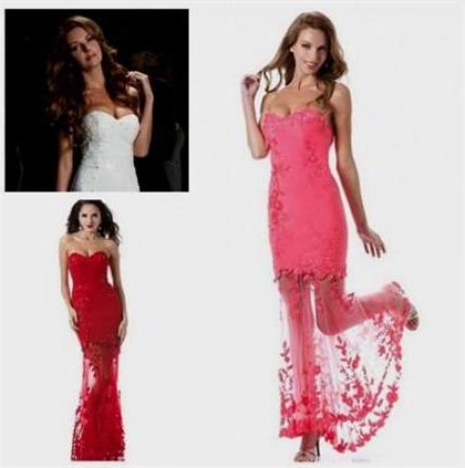 hot pink lace prom dress 2018-2019