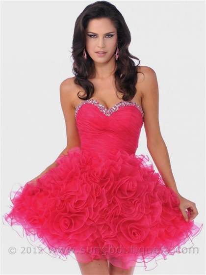 hot pink prom dress short 2018/2019