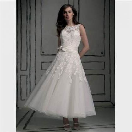 lace tea length wedding dress 2018/2019