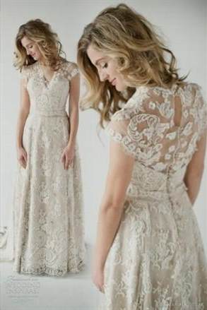 lace vintage wedding dress open back 2018/2019