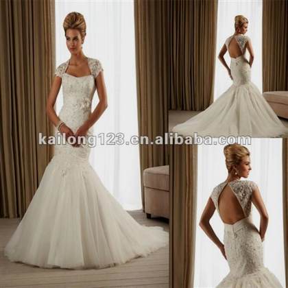 lace wedding dresses with open back and sleeves 2018-2019