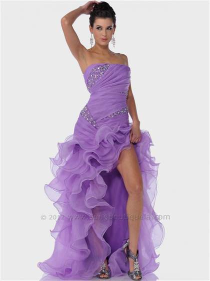 light purple high low prom dress 2018-2019