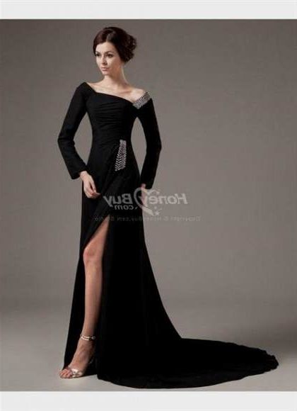 long black prom dresses with sleeves 2018-2019