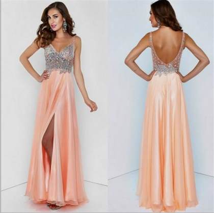 long peach prom dresses 2018-2019