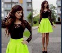 neon green and black dress 2018/2019
