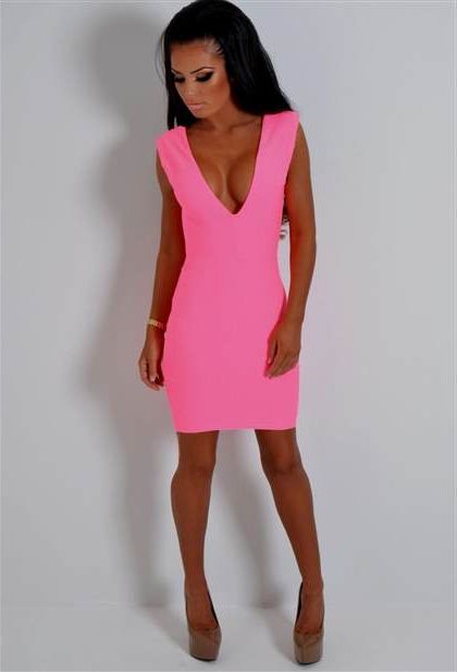 neon pink bodycon dress 2018/2019