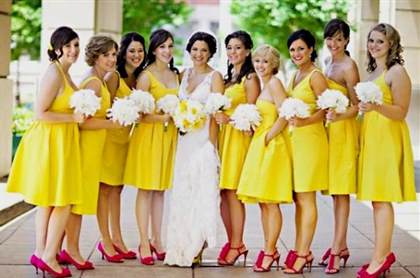 neon yellow wedding dresses 2018/2019