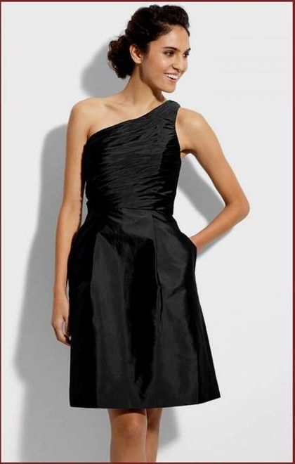 one shoulder black bridesmaid dresses 2018/2019