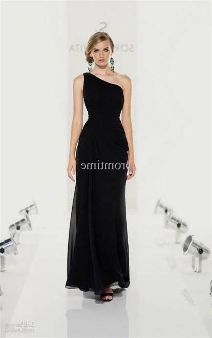 one shoulder black bridesmaid dresses 2018/2019