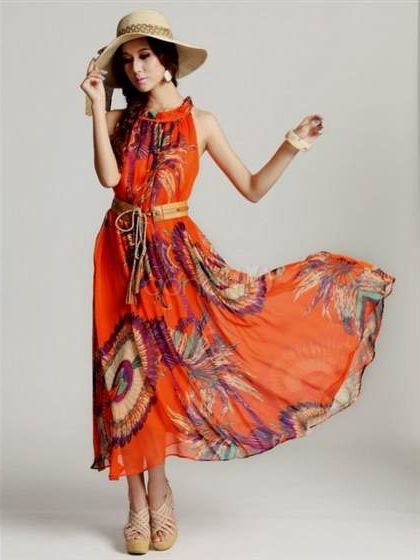 orange print maxi dress 2018/2019