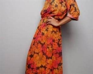 orange print maxi dress 2018/2019