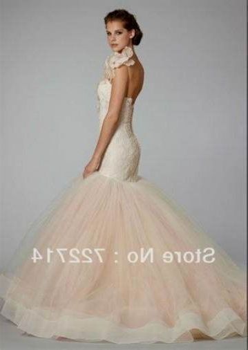 pale pink lace wedding dress 2018-2019