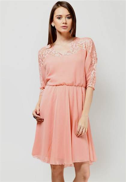 peach dress with sleeves 2018/2019