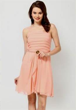 peach dress with sleeves 2018/2019