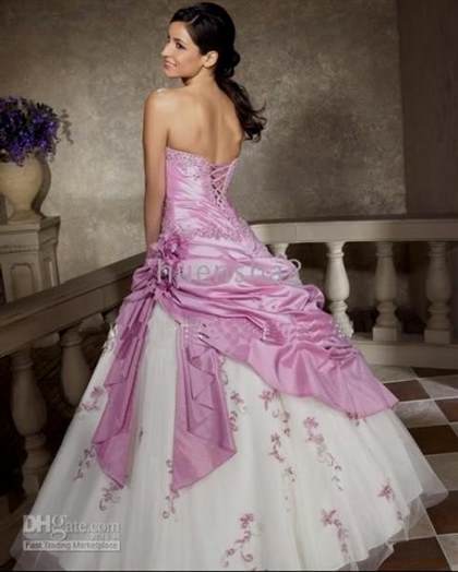 pink and white wedding dresses 2018-2019
