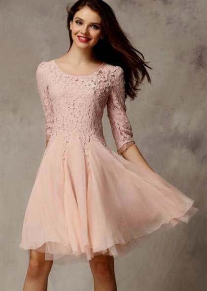 pink lace dresses with sleeves 2018/2019