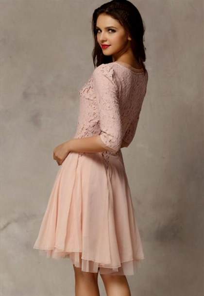 pink lace dresses with sleeves 2018/2019