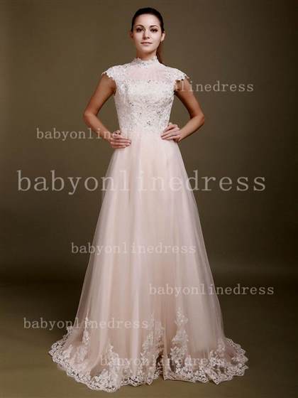 pink lace wedding dress with sleeves 2018/2019