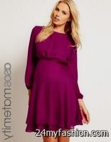 pink maternity dress with sleeves 2018-2019
