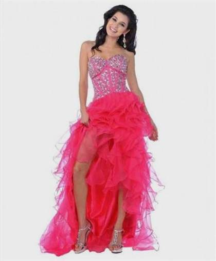 pink prom dresses high low 2018/2019