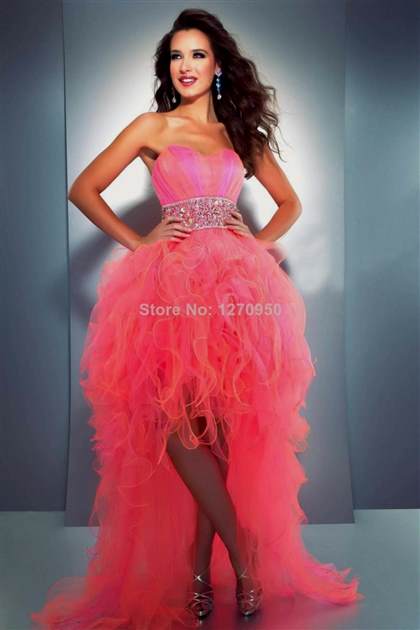 pink prom dresses high low 2018/2019