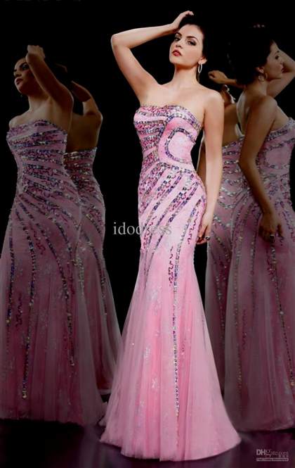 pink strapless prom dress 2018/2019