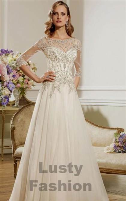 pink wedding dresses with sleeves 2018-2019