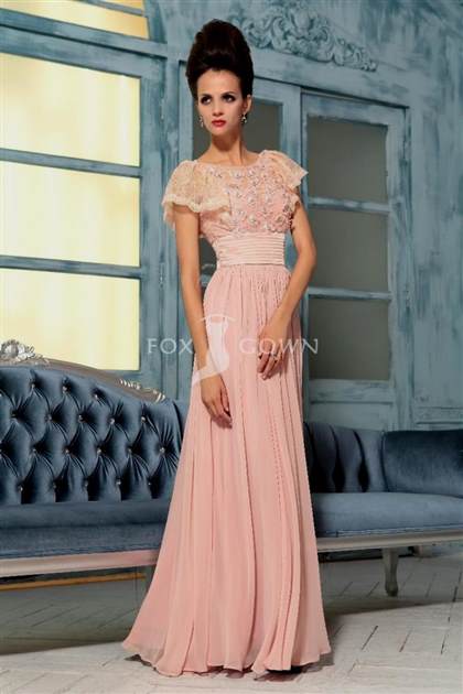 prom dress with lace short sleeves 2018-2019