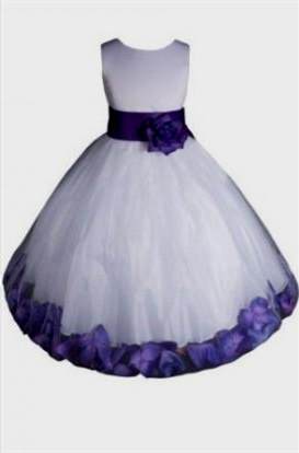 purple and white flower girl dresses 2018-2019