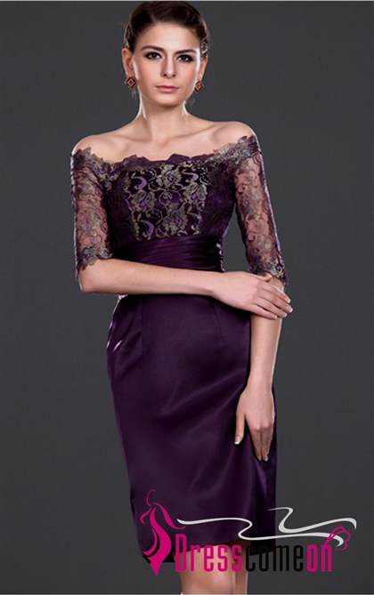 purple cocktail dress with sleeves 2018/2019