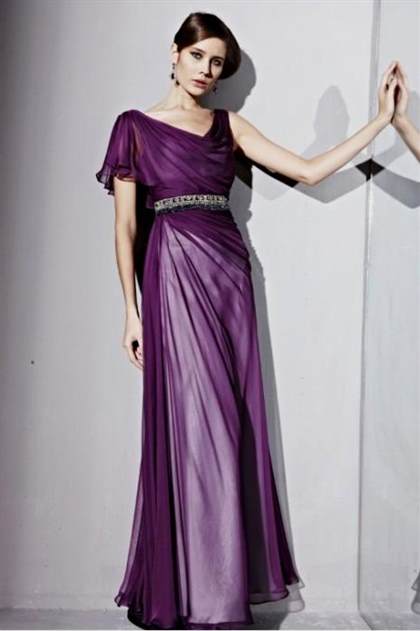 purple evening gowns with sleeves 2018-2019