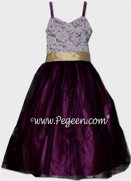 purple lace flower girl dresses 2018-2019