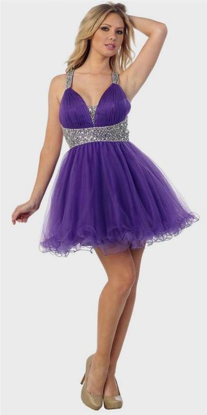 purple prom dresses short with straps 2018/2019
