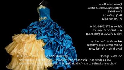 quinceanera dresses gold and blue 2018/2019