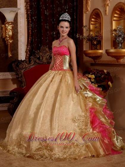 quinceanera dresses light pink and gold 2018-2019