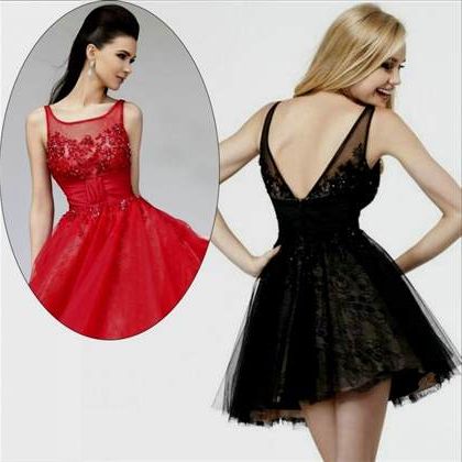 red and black cocktail dress 2018-2019