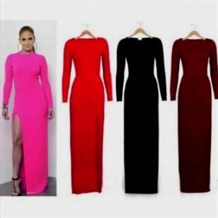 red long sleeve maxi dress 2018-2019