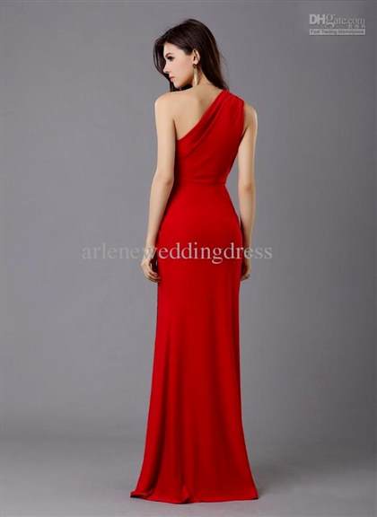 red one shoulder bridesmaid dresses 2018-2019