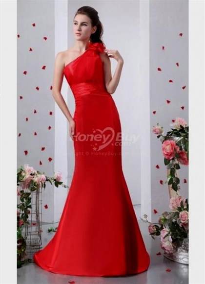 red one shoulder bridesmaid dresses 2018-2019