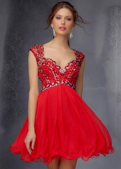 red prom dress with short sleeves 2018/2019