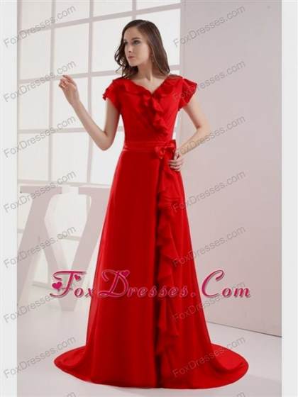 red prom dress with short sleeves 2018/2019