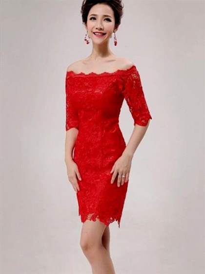 red short lace dress 2018-2019