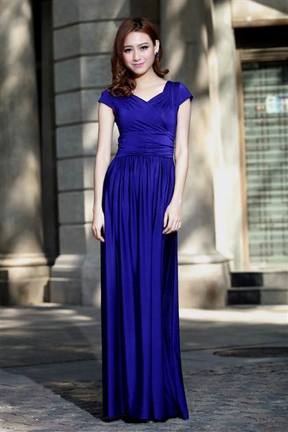 royal blue gown with sleeves 2018-2019