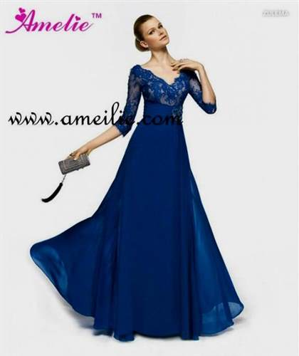 royal blue gown with sleeves 2018-2019