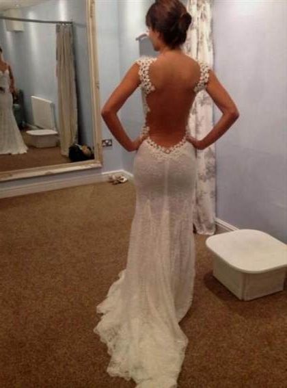 sexy lace open back wedding dresses 2018/2019