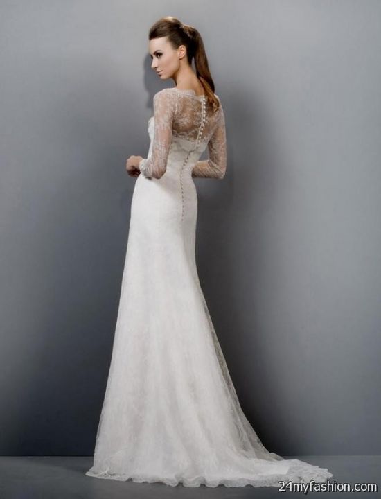 sheath wedding dress sleeves 2018-2019