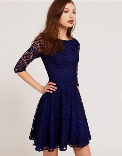 short blue lace dress 2018-2019