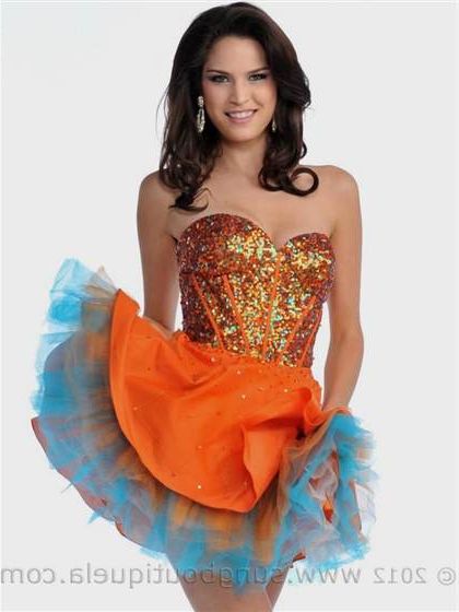 short orange prom dresses 2018-2019